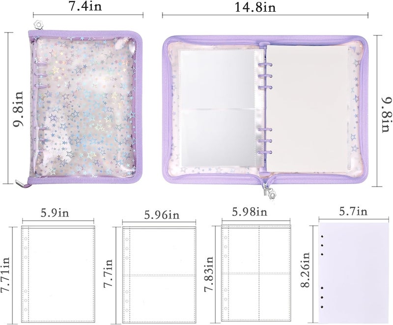 MUDOR 4 in 1 Sticker Storage Organizer, Binder with Storage Sleeves and Release Paper, Reusable Collecting Book Album Holder, A5 Blank Container Organizer - Image 2